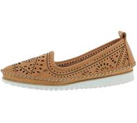 Andrea Conti Damen Leder Slipper sommerlich Florale Cutouts 0021712, Größe:39 EU, Farbe:Orange