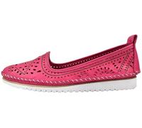 Andrea Conti Damen Leder Slipper sommerlich Florale Cutouts 0021712, Größe:40 EU, Farbe:Rosa