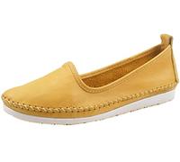 Andrea Conti Damen Mokassin Leder Slipper Ballerina Eyecatcher bequem 0027449, Größe:41 EU, Farbe:Gelb