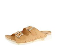 Andrea Conti Damen Pantolette Zwei Riemen Leder sportliche Laufsohle 0521700, Größe:37 EU, Farbe:Beige