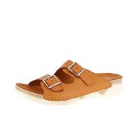 Andrea Conti Damen Pantolette Zwei Riemen Leder sportliche Laufsohle 0521700, Größe:38 EU, Farbe:Braun