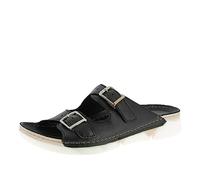 Andrea Conti Damen Pantolette Zwei Riemen Leder sportliche Laufsohle 0521700, Größe:38 EU, Farbe:Schwarz