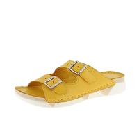 Andrea Conti Damen Pantolette Zwei Riemen Leder sportliche Laufsohle 0521700, Größe:41 EU, Farbe:Gelb