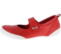 Andrea Conti Damen Riemchenballerina aus Leder mit Klettverschluss 0341066, Größe:39 EU, Farbe:Rot