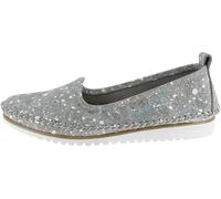 Andrea Conti Damen Slipper aus Leder mit floralem Muster 0021021, Größe:39 EU, Farbe:Grau