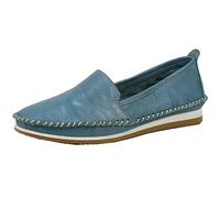 Andrea Conti Damen Slipper aus Leder weich und bequem 1889601, Größe:37 EU, Farbe:Blau