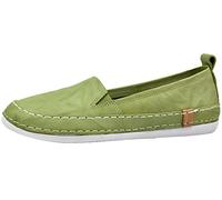 Andrea Conti Damen Slipper Leder bequem sportlicher Look Stretcheinsatz 0024819, Größe:39 EU, Farbe:Grün