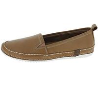 Andrea Conti Damen Slipper Leder bequem sportlicher Look Stretcheinsatz 0024819, Größe:39 EU, Farbe:Braun