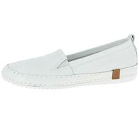 Andrea Conti Damen Slipper Leder bequem sportlicher Look Stretcheinsatz 0024819, Größe:42 EU, Farbe:Weiß