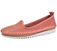 Andrea Conti Damen Slipper Leder Klassische Form mit luftigen Löchern 0021714, Größe:39 EU, Farbe:Rosa