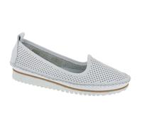 Andrea Conti Damen Slipper 0021714 Leder klassische Form mit luftigen Löchern Weiß Gr. 39