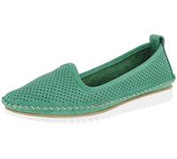 Andrea Conti Damen Slipper Leder Klassische Form mit luftigen Löchern 0021714, Größe:40 EU, Farbe:Grün