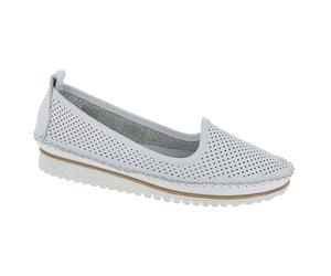 Andrea Conti Damen Slipper Leder Klassische Form mit luftigen Löchern 0021714, Größe:41 EU, Farbe:Weiß