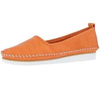 Andrea Conti Damen Slipper Leder zeitlos sportlich mit Keilabsatz 0021713, Größe:40 EU, Farbe:Orange