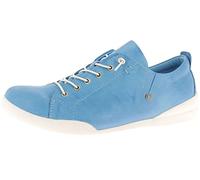 Andrea Conti Damen Slipper mit Zierschnürung sportiv seitlich Stretch 0345724, Größe:42 EU, Farbe:Blau