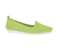 Andrea Conti Damen Slipper Mokassin aus weichem Leder im Boho Style 0027449, Größe:38 EU, Farbe:Grün