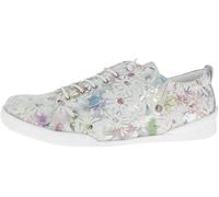 Andrea Conti Damen Sneaker Leder florales Muster Schnürung 0349034, Größe:37 EU, Farbe:Weiß