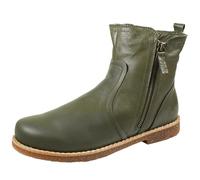 Andrea Conti Damen Stiefelette Boot Zierreißverschluss Leder 0344814, Größe:38 EU, Farbe:Grün