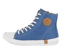 Andrea Conti Damen Stiefelette High Top Sneaker Boot coole Applikationen 0025902, Größe:37 EU, Farbe:Blau