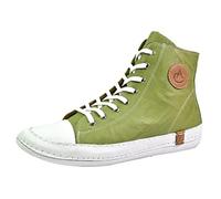 Andrea Conti Damen Stiefelette High Top Sneaker Boot Coole Applikationen 0025902, Größe:39 EU, Farbe:Grün