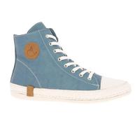 Andrea Conti Damen Stiefelette High Top Sneaker Boot Coole Applikationen 0025902, Größe:40 EU, Farbe:Blau