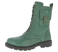 Andrea Conti Damen Stiefelette Leder Combat Boot Military Utility Tasche 1984808, Größe:37 EU, Farbe:Grün