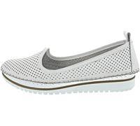 Andrea Conti Damen Slipper Leder klassische Form mit luftigen Löchern 0021714, Größe:40 EU, Farbe:Weiß