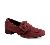 Andrés Machado - Bequeme Loafer für Damen und Junge Frauen - AM5592 - Elegante Ballerinas Mokassins mit Absatz aus Lederimitat- Bordeaux EU 43