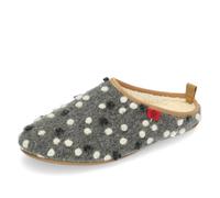 Andres Machado - Dynamic - Unisex-Hausschuh aus Naturwolle und Feinfilz mit anatomischer Sohle - Made in Spain -.EU 37 bis 47, Grau Gepunktet, 37 EU