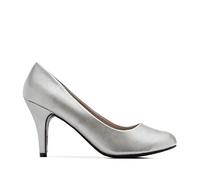 Andrés Machado - Elegante Damenschuhe aus Kunstleder mit 9,5 cm Absatz - AM422 - Damenschuhe - kleine Passform - Kunstleder in Silber- Größe EU 32