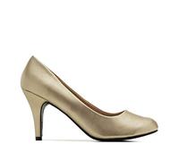 Andrés Machado - Elegante Damenschuhe aus Kunstleder mit 9,5 cm Absatz - AM422 - Damenschuhe - kleine Passform - Kunstleder in Gold - Größe EU 33