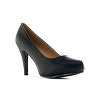 Andrés Machado - Elegante Pumps aus Kunstleder - AM293 - Vielseitige Pumps aus Synthetik mit 9 cm dünnem Absatz - Einfaches An- und Ausziehen - Schwarz, 35 EU