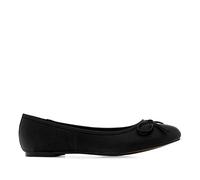 Andrés Machado - Flache Ballerinas für Junge Frauen - TG104 - Espandrillos mit flachem Blockabsatz - Elegante Damenschuhe Slipper für den Sommer aus Lederimitat - Schwarz EU 43