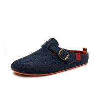 Andrés Machado - Hausschuhe für Damen - Frühling Herbst - VAL - Unisex Pantoffeln Slipper - Wolle und Filz - rutschfeste Gummisohle und herausnehmbares Fußbett - Blau Orange EU 42