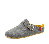 Andrés Machado - Hausschuhe für Damen - Frühling Herbst - VAL - Unisex Pantoffeln Slipper - Wolle und Filz - rutschfeste Gummisohle und herausnehmbares Fußbett - Grau Gelb EU 42