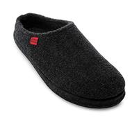 Andrés Machado - Hausschuhe für Damen für Frühling - Unisex Slipper für drinnen und draußen - AM001 - Schlappen aus Filz mit rutschfester Gummisohle - Schwarz, EU 34