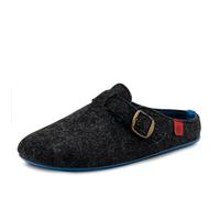Andrés Machado - Hausschuhe für Herren - Winter - VAL - Unisex Pantoffeln - Wolle und Filz - rutschfeste Gummisohle und herausnehmbares Fußbett - Schwarz Blau EU 47