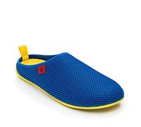 Andrés Machado - Hausschuhe für junge Männer - Frühling Sommer - DYNAMIC - Unisex Slipper - atmungsaktive Netzstruktur - rutschfeste Gummisohle herausnehmbares Fußbett - Marineblau Gelb EU 48