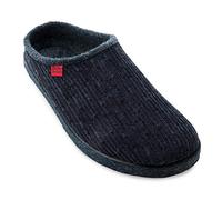 Andrés Machado - Hausschuhe fürfür Herren für Herbst - Unisex Slipper für drinnen und draußen - AM001 - Pantoffeln aus Filz mit rutschfester Gummisohle - Kord Blau, EU 45