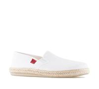 Andrés Machado - Leinenschuhe für Damen und Herren - AM500 - für den Sommer - Unisex Hausschuhe - Slipper aus Leinen mit rutschfester Gummisohle und Jute - Weiß, EU 43