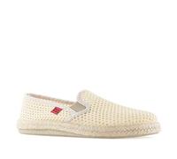 Andrés Machado - Slipper für Damen und Herren - AM500 - Mokassins für den Sommer - Unisex Hausschuhe - Espadrilles aus Leinen mit Rutschfester Gummisohle und Jute - Netz Beige, EU 48