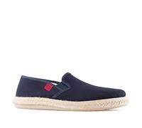 Andrés Machado - Slipper für Damen und Herren - AM500 - Mokassins für den Sommer - Unisex Hausschuhe - Espadrilles aus Leinen mit rutschfester Gummisohle und Jute - Dunkelblau, EU 50