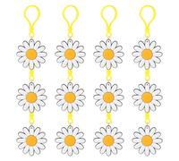 ANDRESLAD 24 Stück Teiliges Gänseblümchen Schlüsselanhänger Stilvolle Blumen deko Robuste Schlüsselringe für Frauen Zufällige Farben als Geschenk Taschen Rucksackanhänger Zufällige Farbe