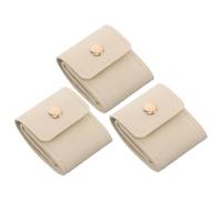 ANDRESLAD 3 Stück Reise Schmuck Organizer aus Leichtem Fiber Kompakter Faltbarer Schmuckbeutel in Beige mit Separaten Fächern für Halsketten Ohrringe Ringe und Broschen Praktischer Kleiner