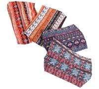 ANDRESLAD 4 Stück Damen Stirnbänder Elastisch Geknotet Breite Haarbänder Stoff Sport Yoga Bunt Modisch