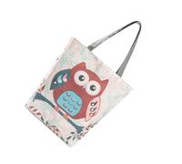 ANDRESLAD Canvas Handtasche mit Eulenprint Große Schultertasche und Tragetasche aus Robustem Canvas mit Dickem Henkel Geräumig für Arbeit Schule Reisen