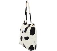 ANDRESLAD Leichte Große Cord Schultertasche mit Kuhmuster Damen Umhängetasche aus Cordstoff Geräumig für Pendler Alltag und Universität