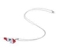 ANDRESLAD Libanon Halskette mit Flaggenanhänger aus Titanstahl Legierung Langlebig für Damen und Herren Vielseitiges Schmuckaccessoire