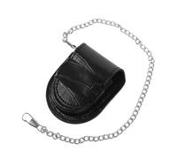 ANDRESLAD Retro Taschenuhr Gürteltasche Hüfttasche Aus Schwarzem Bambus Leder Mit Weißer Kette Kompakte Tragbare Gürteltasche Für Damen Und Herren Verschleißfest Und Praktisch