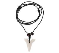 ANDRESLAD Unisex Haizahn Halskette aus Sicherem Harz mit Natürlicher Struktur Symbolisch für Stärke und Mut Modisches Schmuckstück für Damen und Herren Einzigartiges Design in Weiß